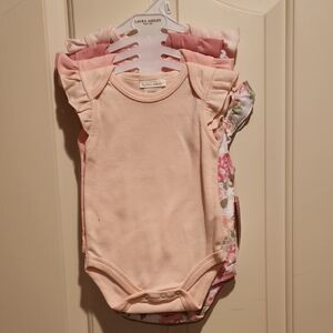 Laura Ashley 5 Pack Blush and Floral Bodysuits